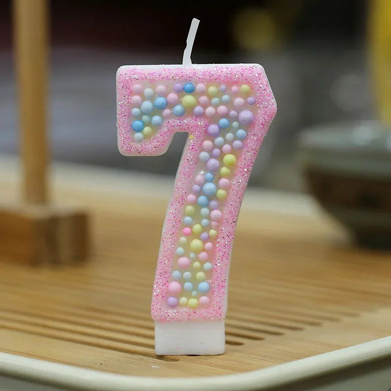 Świeczki numeryczne brokatowe na tort urodzinowy — cyfry 0–9 Czerwony