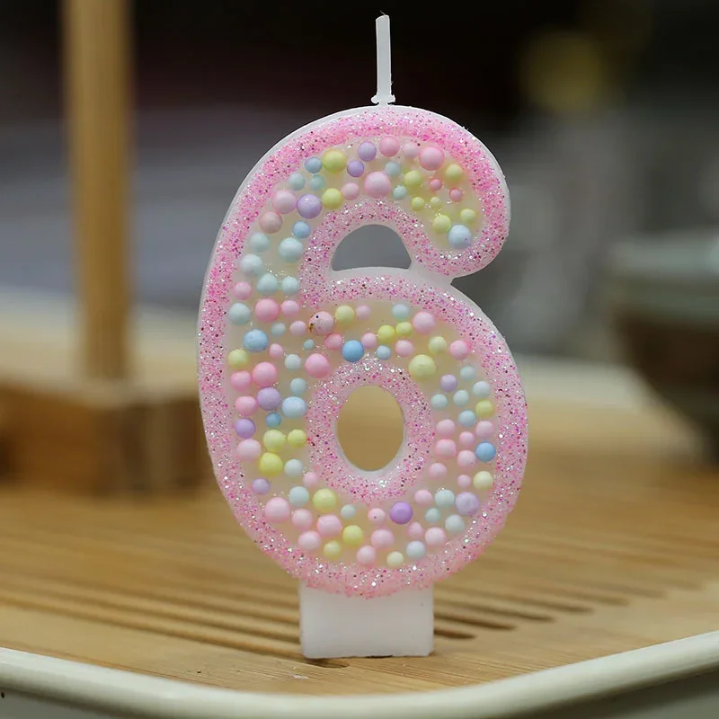 Świeczki numeryczne brokatowe na tort urodzinowy — cyfry 0–9 Głównik