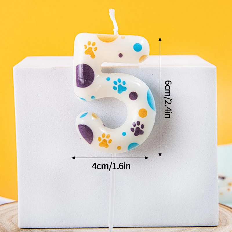 Świeczki na tort z motywem łapki psa, dekoracja urodzinowa Tęcza