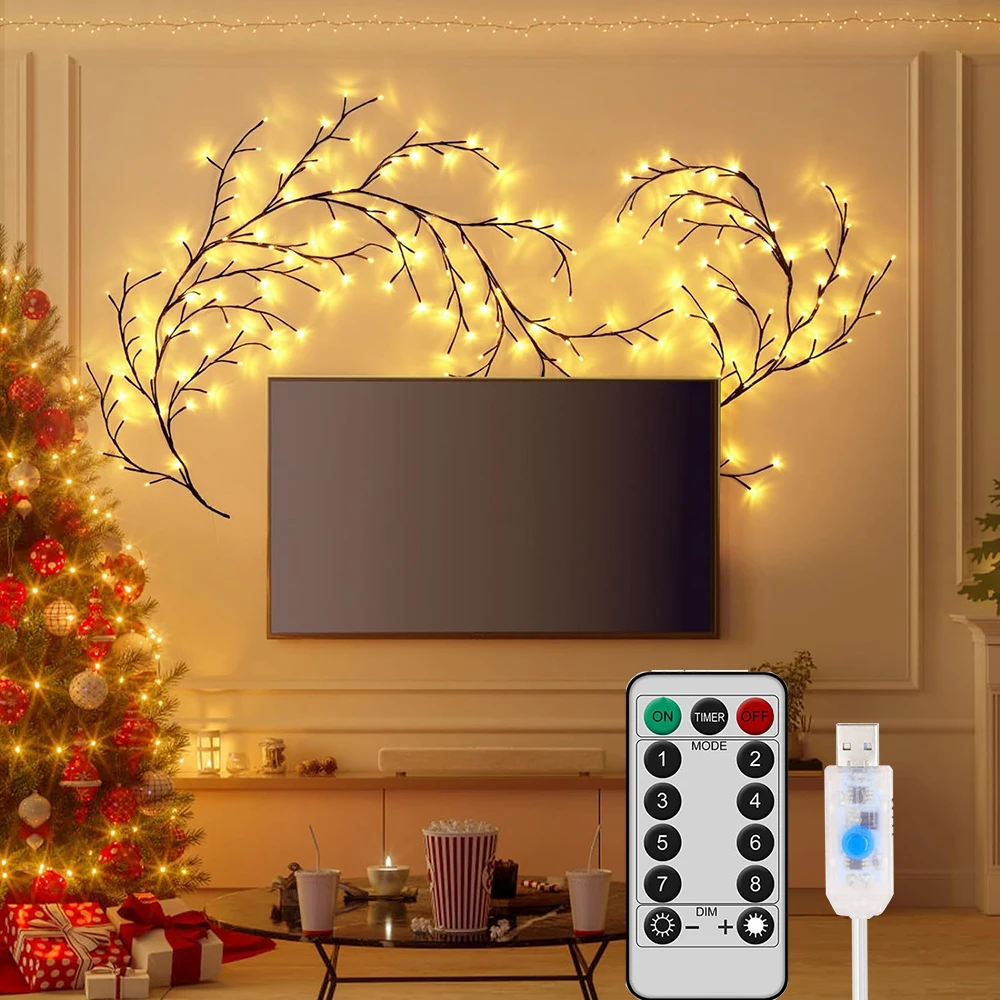 Świetlne gałązki LED na drzewo USB lub solarne Usb power