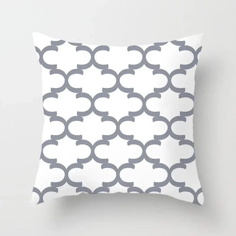 Szara poszewka na poduszkę z geometrycznym wzorem 45x45 cm Kolba