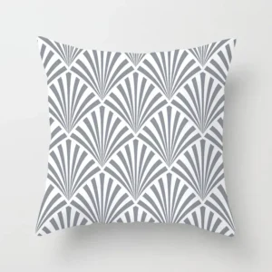 Szara poszewka na poduszkę z geometrycznym wzorem 45x45 cm Szary