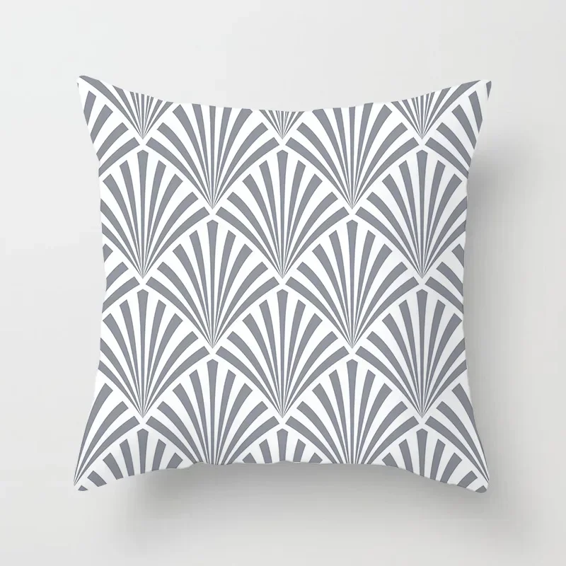 Szara poszewka na poduszkę z geometrycznym wzorem 45x45 cm Szary