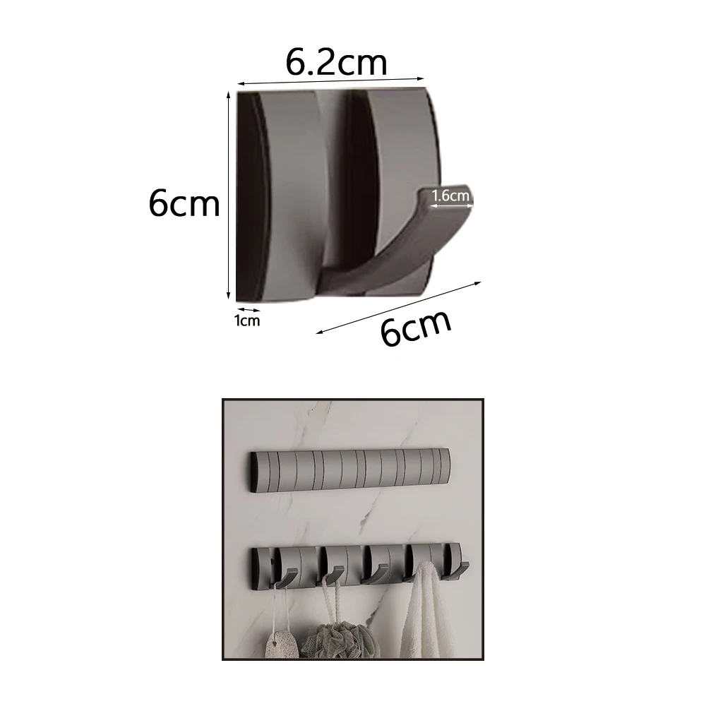 Szary zestaw akcesoriów łazienkowych samoprzylepnych Coat hook