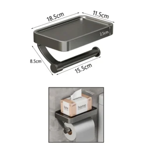 Szary zestaw akcesoriów łazienkowych samoprzylepnych Toilet paper holder
