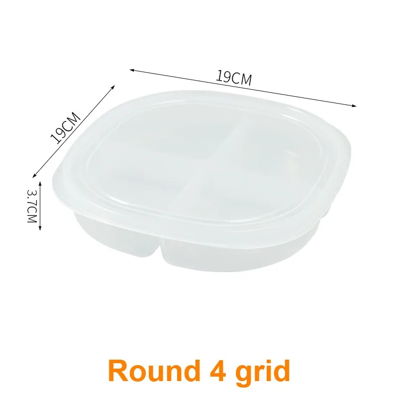 Szczelne pojemniki na żywność do lodówki i zamrażarki Round 4 grid