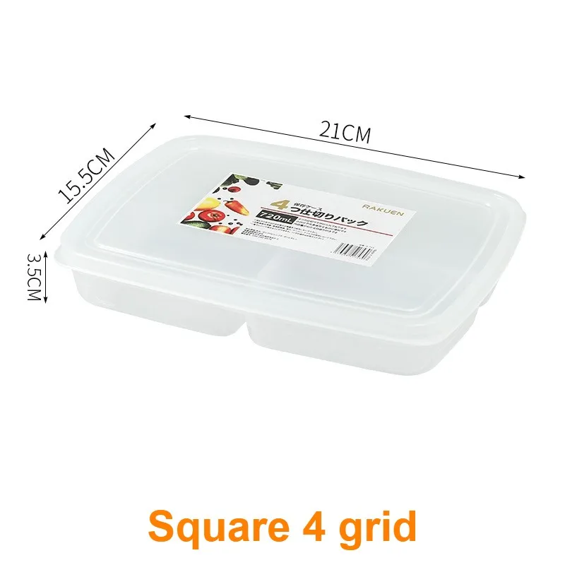 Szczelne pojemniki na żywność do lodówki i zamrażarki Square 4 grid