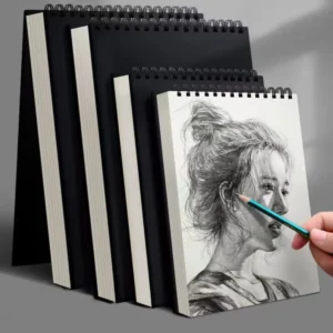 Szkicownik spiralny A4 A5 A6, gruby papier do rysowania 30 kartek Czarny