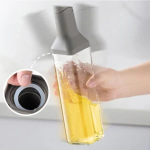 Szklana butelka na oliwę i ocet 500 ml z dozownikiem Szary .