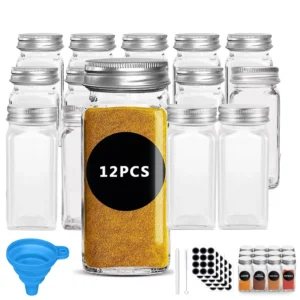 Szklane słoiczki na przyprawy 12 szt. 120 ml z zestawem .