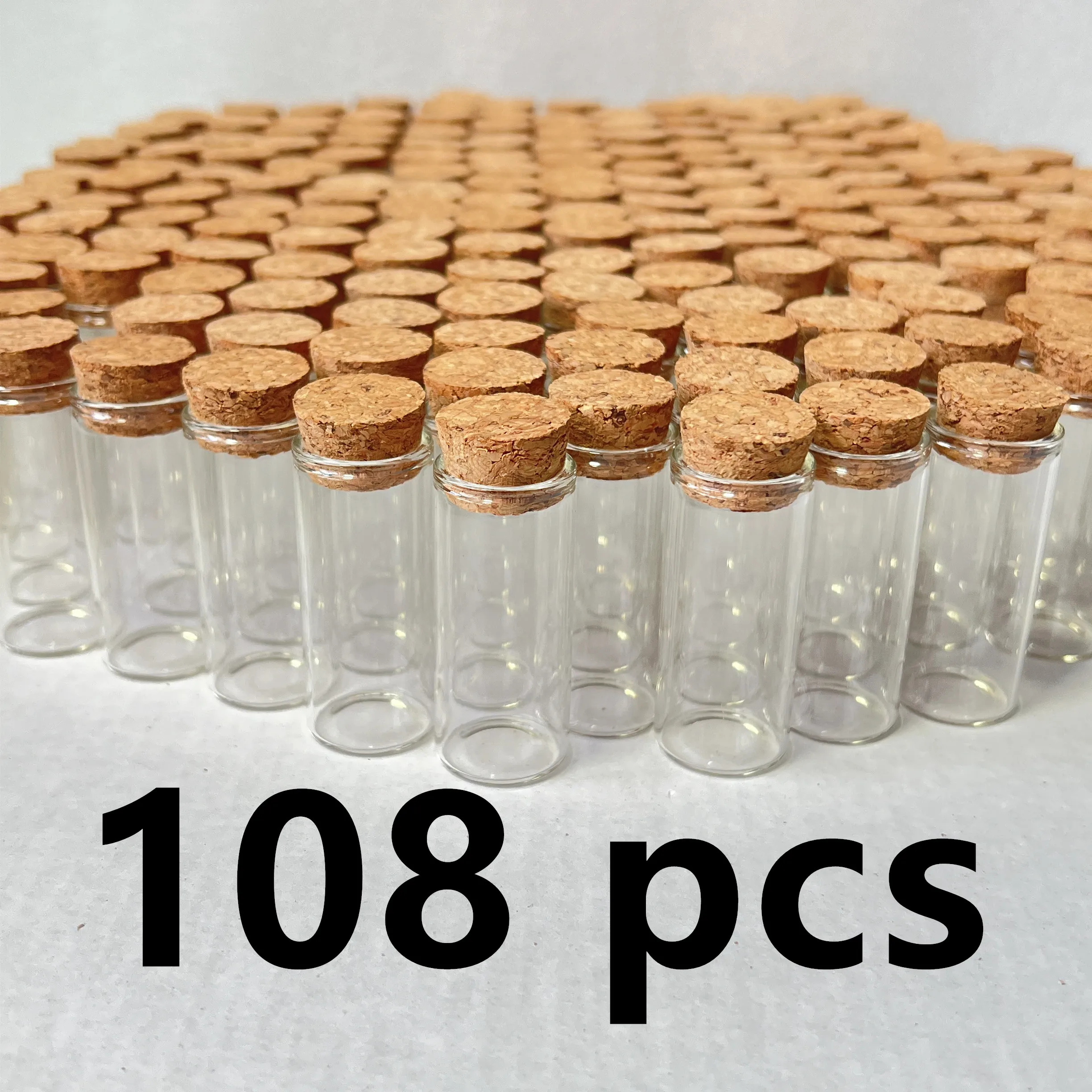 Mini szklane słoiczki z korkiem na przyprawy i drobiazgi, zestaw 108 pieces