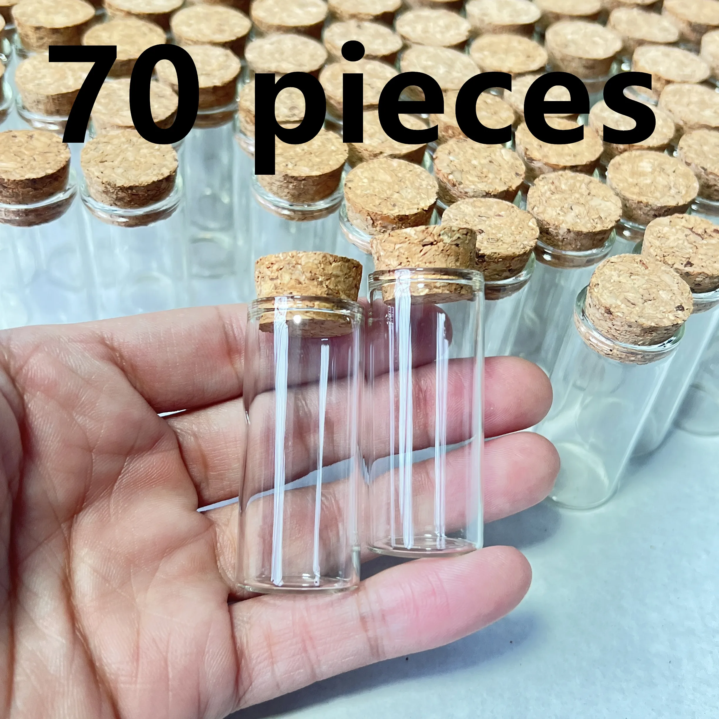 Mini szklane słoiczki z korkiem na przyprawy i drobiazgi, zestaw 70 pieces