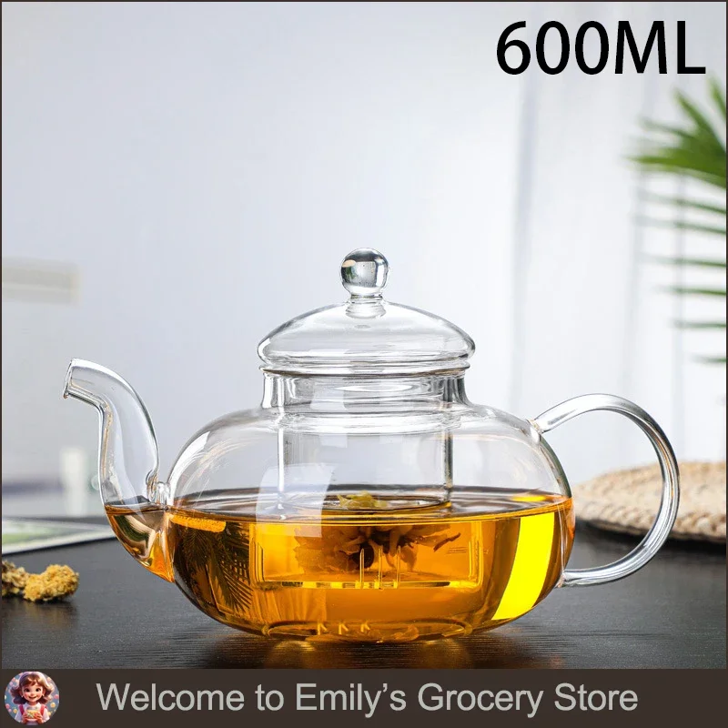 Szklany dzbanek do herbaty 1000 ml z filtrem ze szkła borokrzemowego Jasnoszary