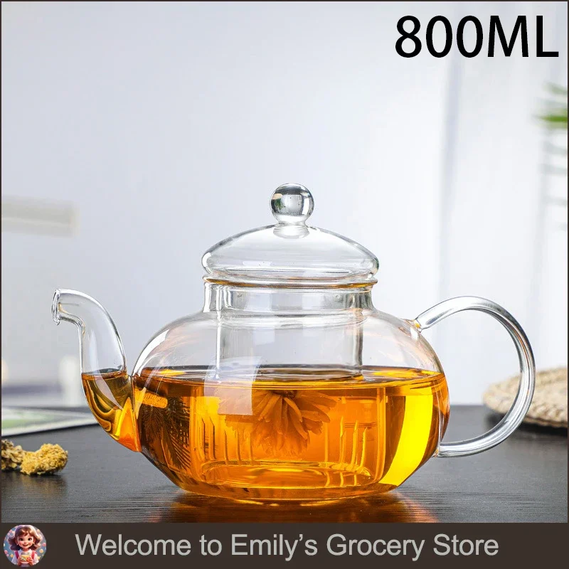 Szklany dzbanek do herbaty 1000 ml z filtrem ze szkła borokrzemowego Jasnozielony