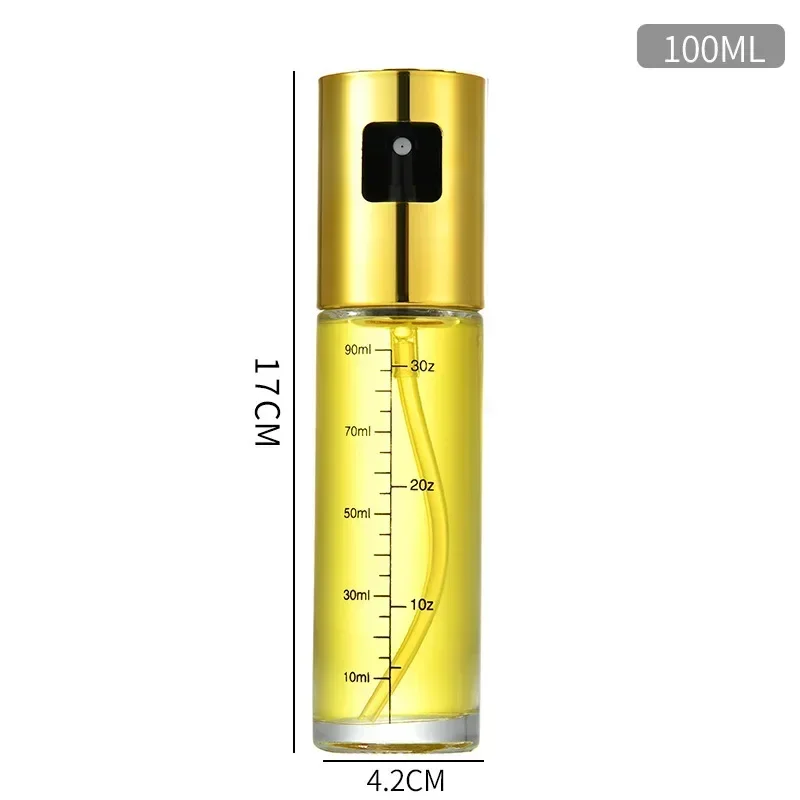 Szklany rozpylacz oleju i oliwy 100 ml ze stali nierdzewnej Złoty