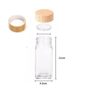 Szklany słoik na przyprawy 120 ml z bambusową pokrywką 1Pc