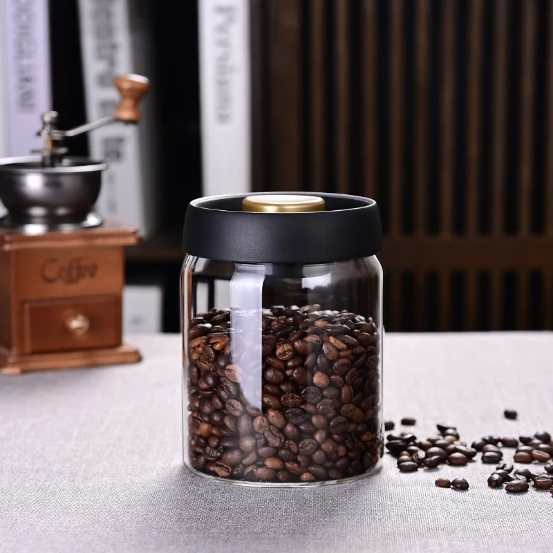 Szklany słoik próżniowy do przechowywania kawy i żywności 900ml