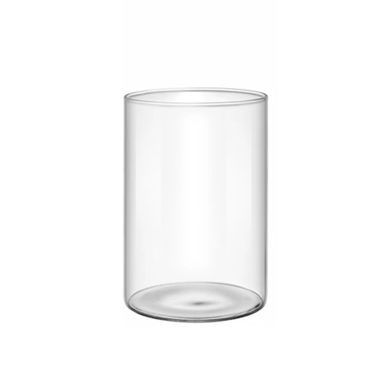 Szklany wazon cylinder – prosta dekoracja do kwiatów ciętych Jasnoszary