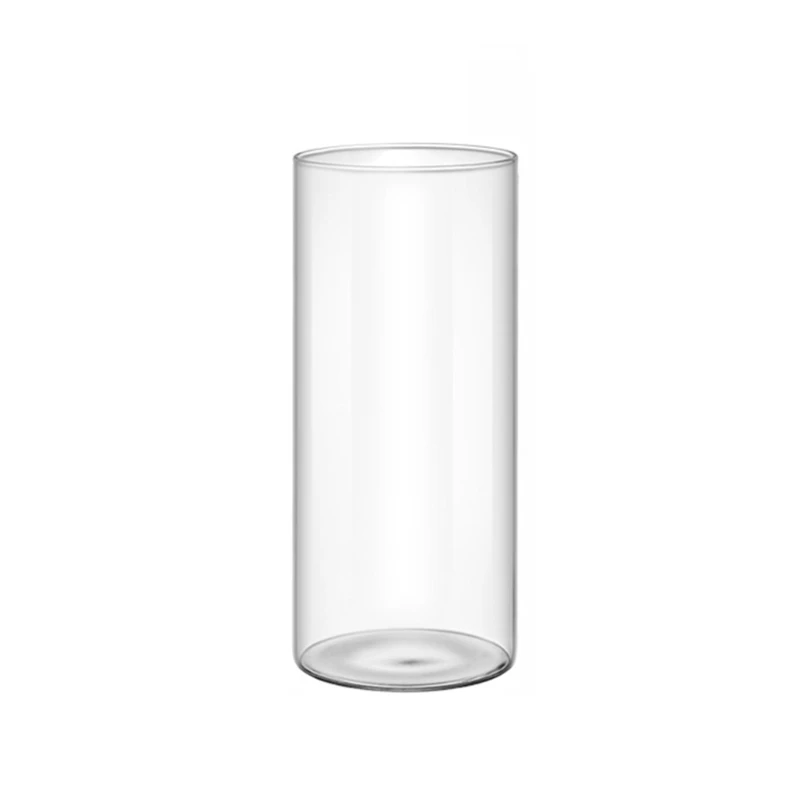 Szklany wazon cylinder – prosta dekoracja do kwiatów ciętych żółty