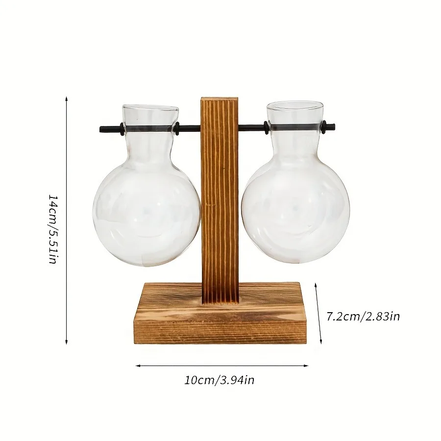 Szklany wazon hydroponiczny - terrarium na cebulki Czerwony