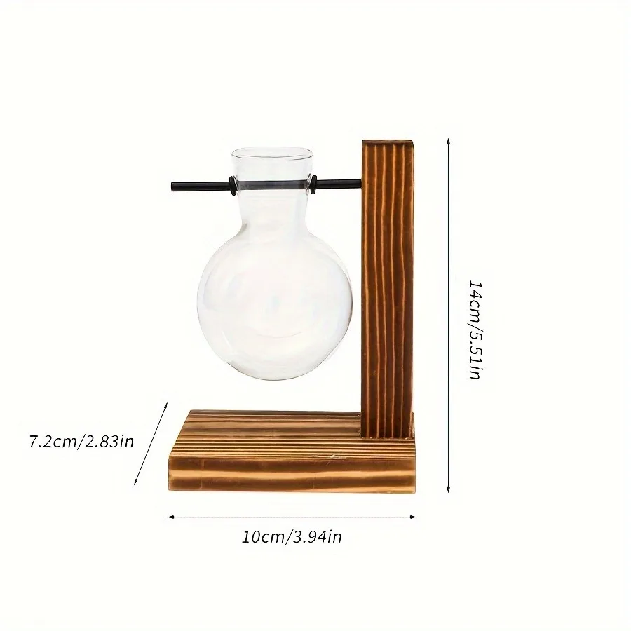 Szklany wazon do hydroponiki vintage terrarium na biurko i parapet Biały