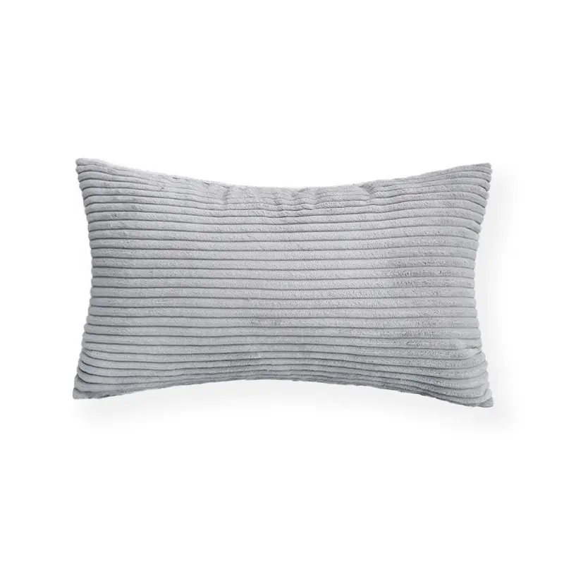 Sztruksowa poszewka na poduszkę w paski styl skandynawski 30x50 cm Beżowy