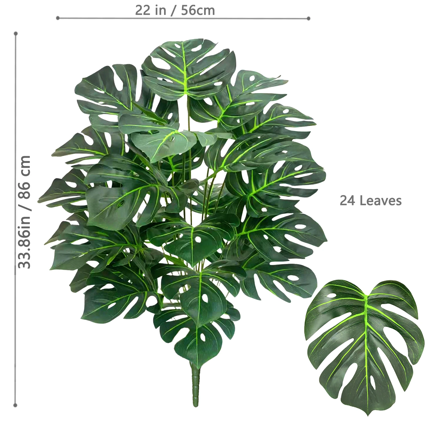 Sztuczna monstera liść żółwia wysoka roślina do salonu Jasnożółty