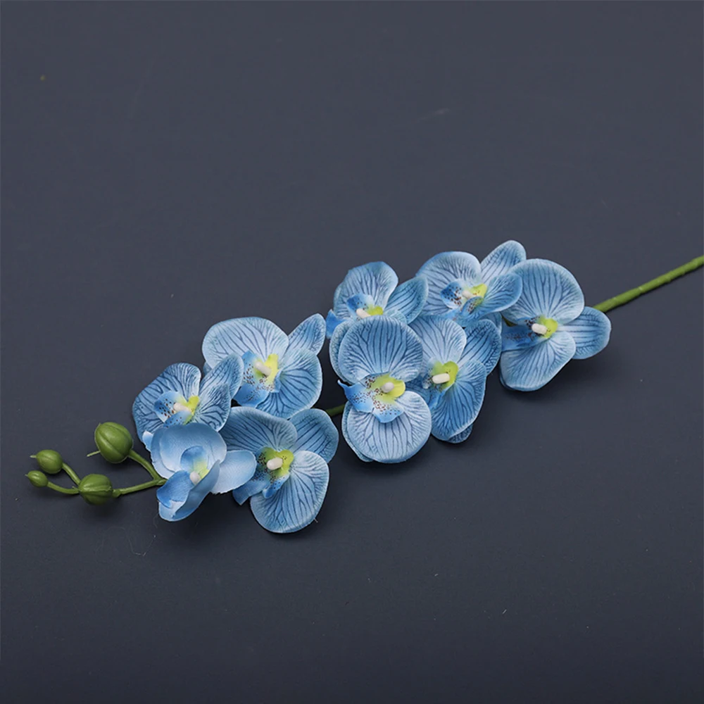 Sztuczna orchidea falenopsis 69 cm, realistyczna w dotyku Niebieski