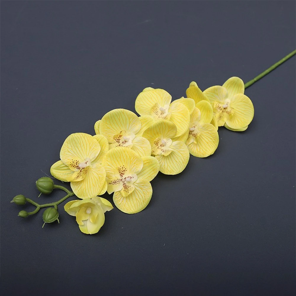 Sztuczna orchidea falenopsis 69 cm, realistyczna w dotyku Żółty