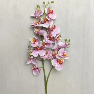 Sztuczna orchidea lateksowa — gałązka z 21 kwiatami jak żywa żółty