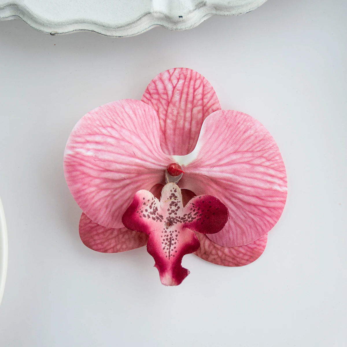 Sztuczna orchidea tajska motyl, kwiat do dekoracji i DIY Brązowy
