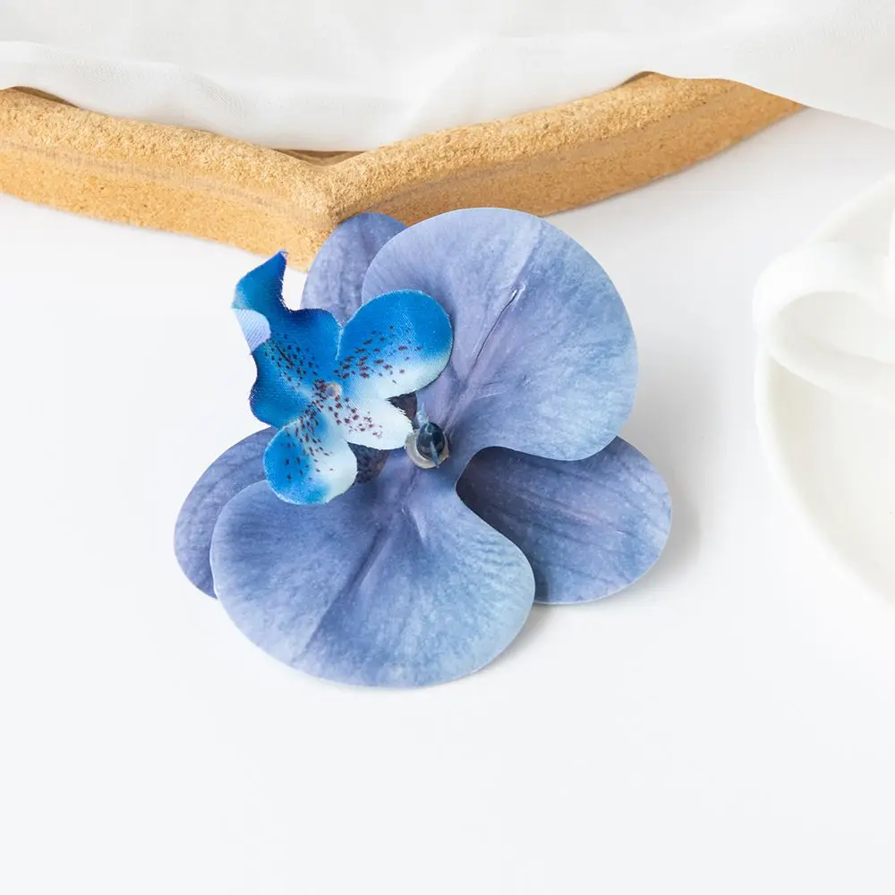 Sztuczna orchidea tajska motyl, kwiat do dekoracji i DIY Srebrny