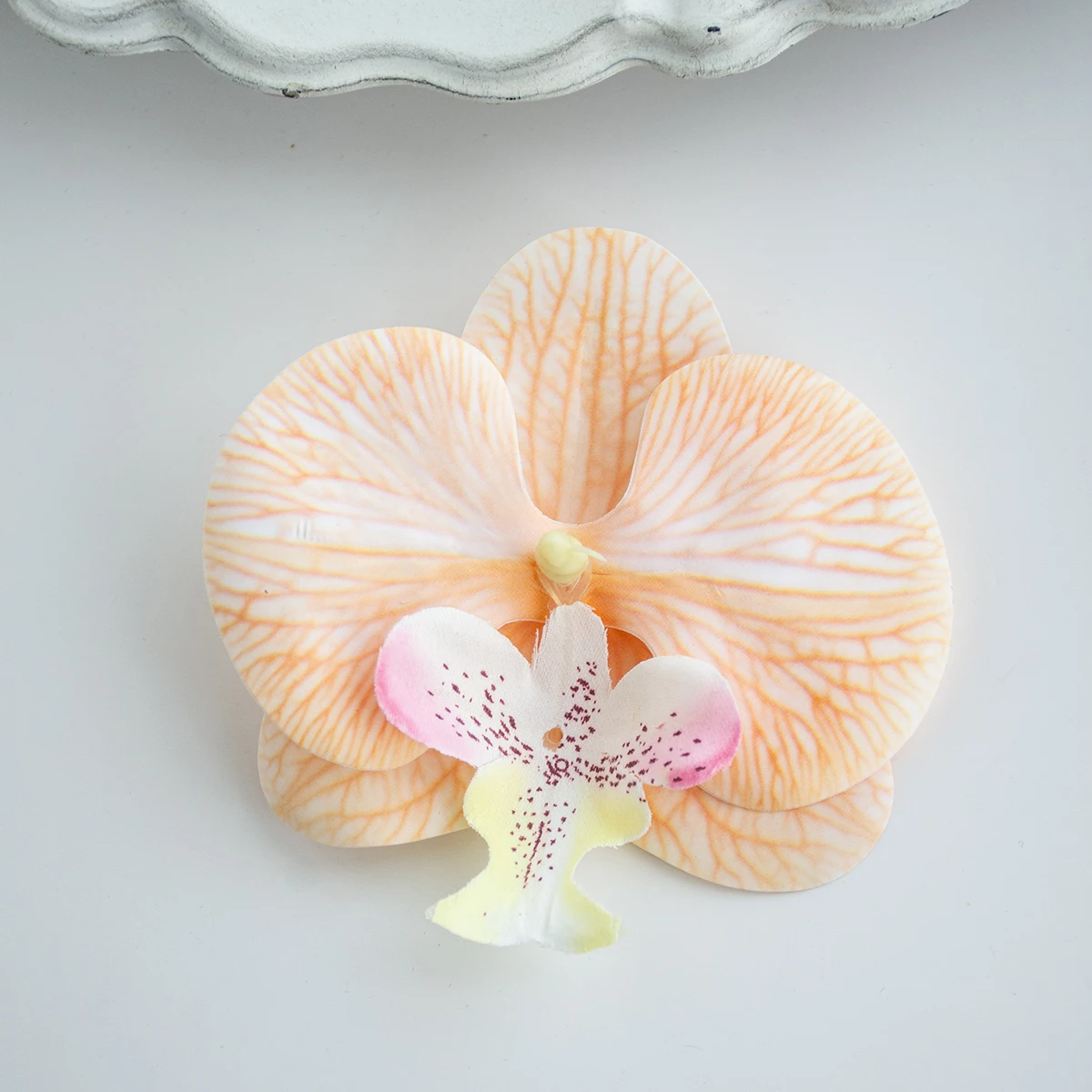 Sztuczna orchidea tajska motyl, kwiat do dekoracji i DIY Szary