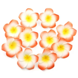 Sztuczne kwiaty Frangipani z pianki 10 szt. dekoracja w stylu hawajskim Pomarańczowy