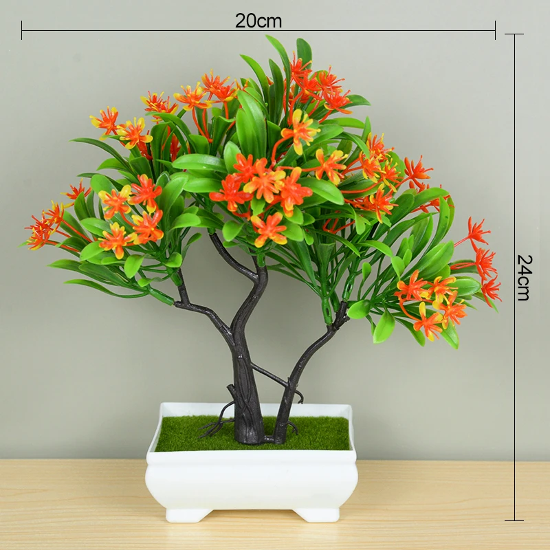Sztuczne mini drzewko bonsai w doniczce do dekoracji Armijna zieleń