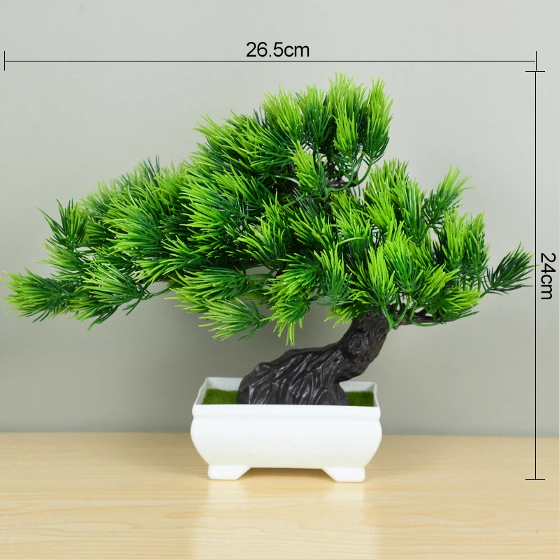 Sztuczne mini drzewko bonsai w doniczce do dekoracji Burgundia