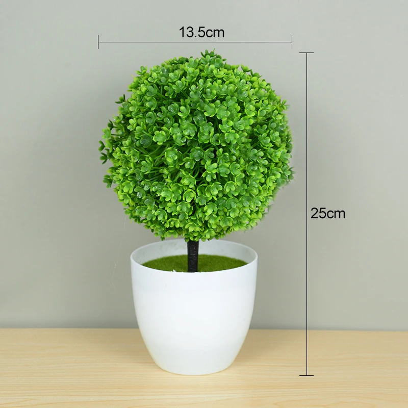 Sztuczne mini drzewko bonsai w doniczce do dekoracji Khaki
