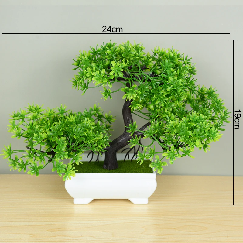 Sztuczne mini drzewko bonsai w doniczce do dekoracji Ciemny szary