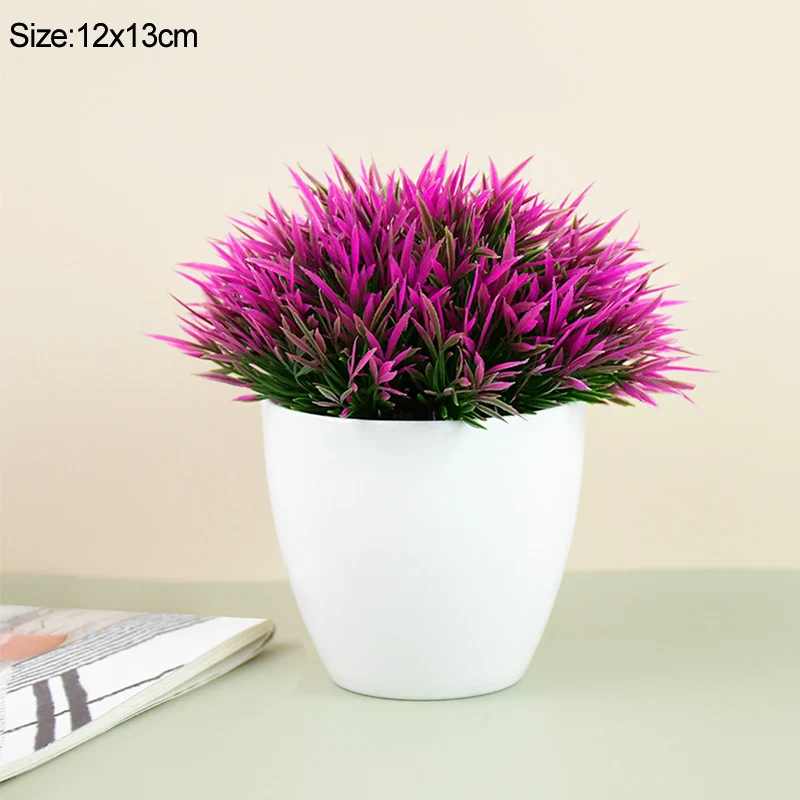 Sztuczne mini drzewko bonsai w doniczce do dekoracji Fluorescencyjny żółty