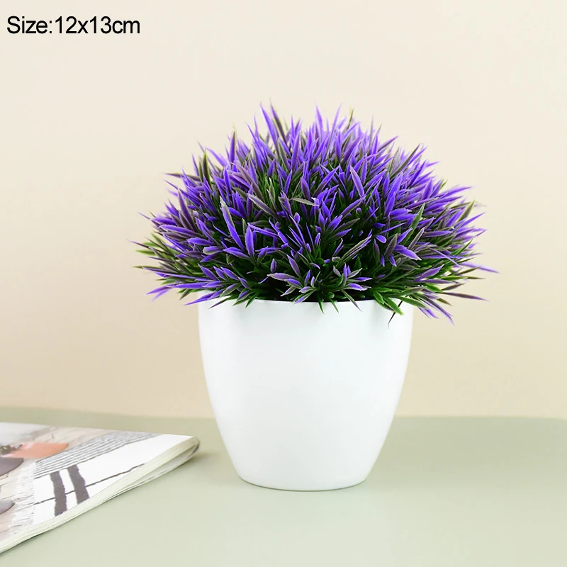 Sztuczne mini drzewko bonsai w doniczce do dekoracji Głęboki szafir