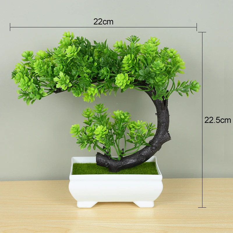 Sztuczne mini drzewko bonsai w doniczce do dekoracji śliwka