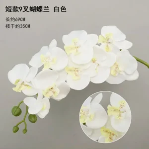 Sztuczne orchidee motylkowe 9 sztuk — dekoracja ślubna i domowa Czerwony/czarny
