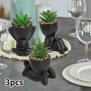 Sztuczne sukulenty aloes zestaw 3 sztuk dekoracja Zielony