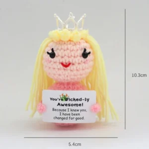 Szydełkowa maskotka Pocket Hug – mała dziergana figurka w prezencie Zeleń i pomarańcz