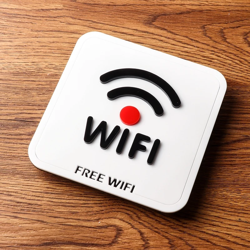 Tabliczka akrylowa na drzwi — znaki informacyjne WiFi, uwaga na stopnie i inne Khaki