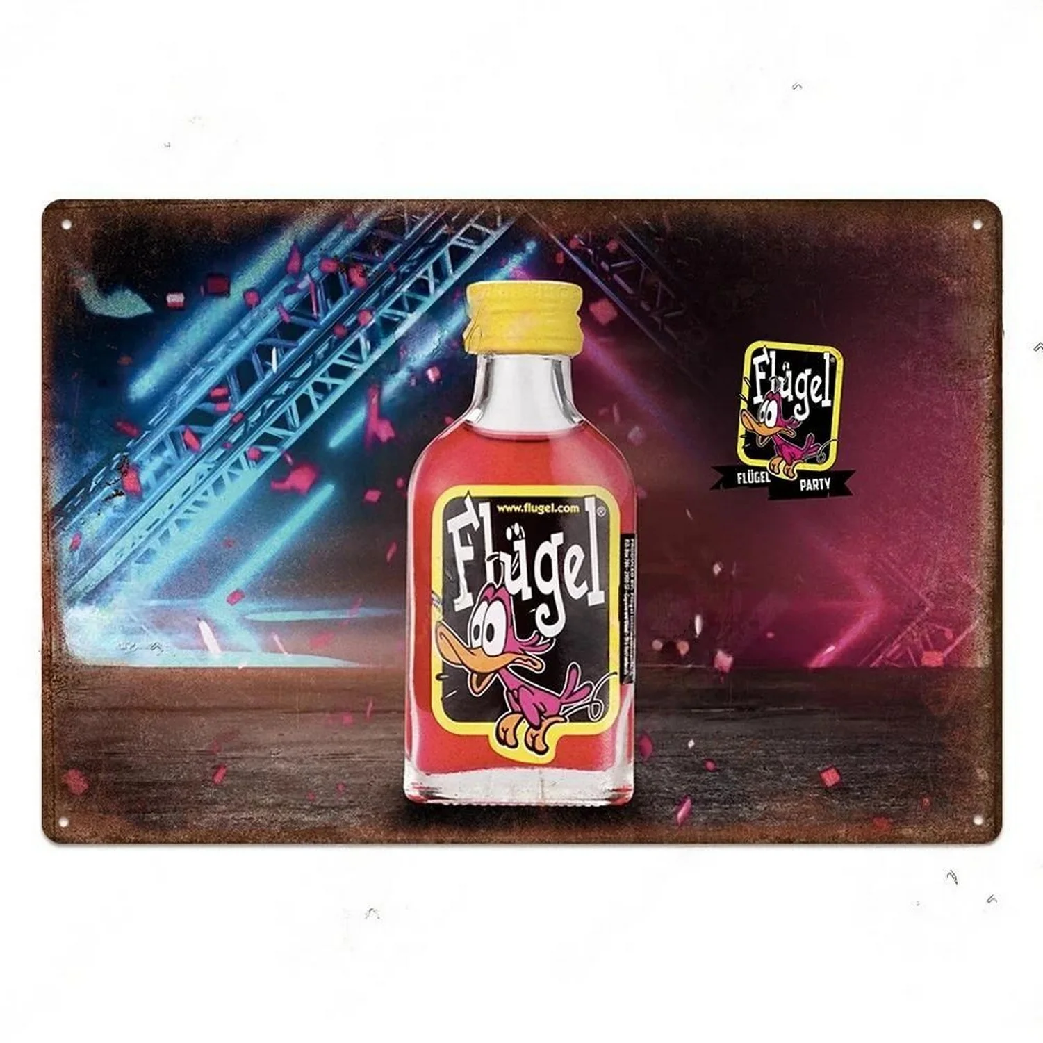 Metalowa tabliczka vintage trunki alkohol do baru salonu Jabłko złote