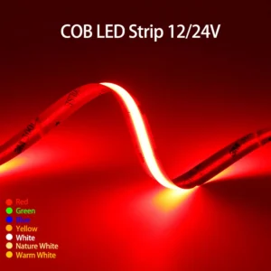 Taśma LED COB elastyczna o wysokiej gęstości 480/528 diod/m DC12V/24V Czerwony