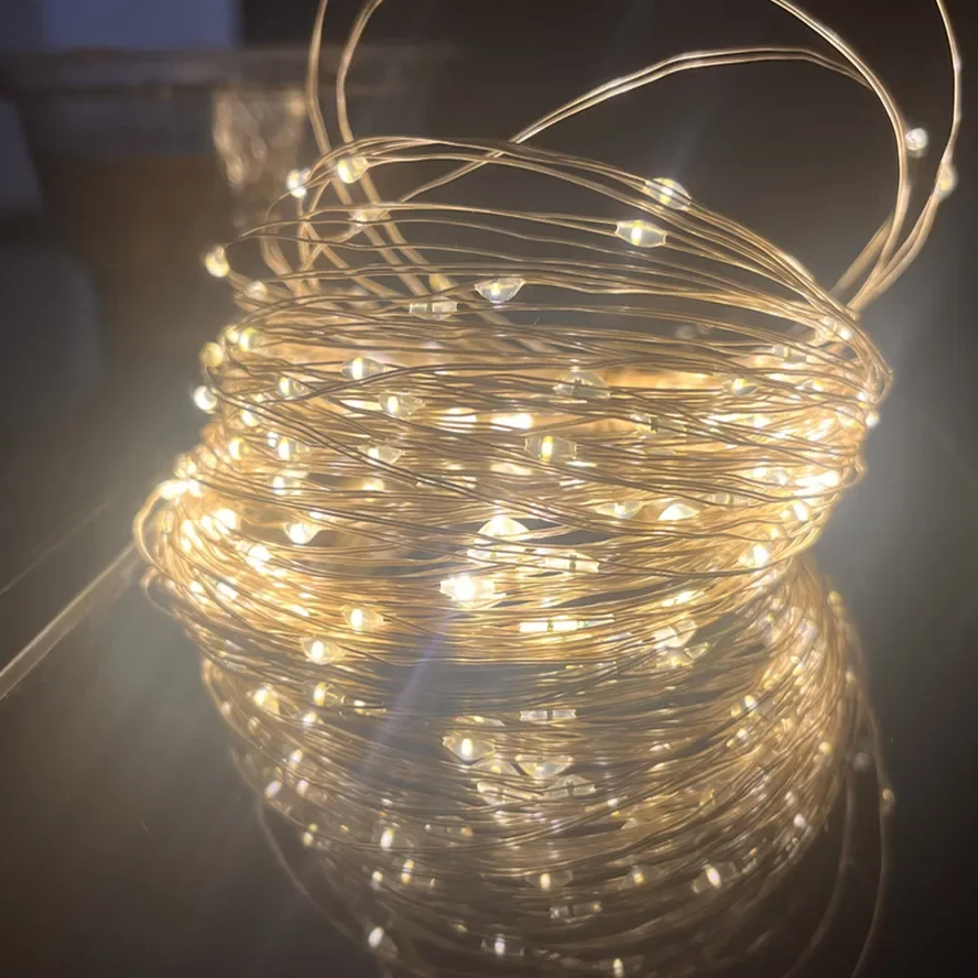 Taśma LED z pilotem USB – kolorowa girlanda z 8 funkcjami świecenia Ciepły