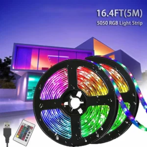 Taśma LED RGB 5050 z pilotem USB do telewizora i pokoju gier Biały