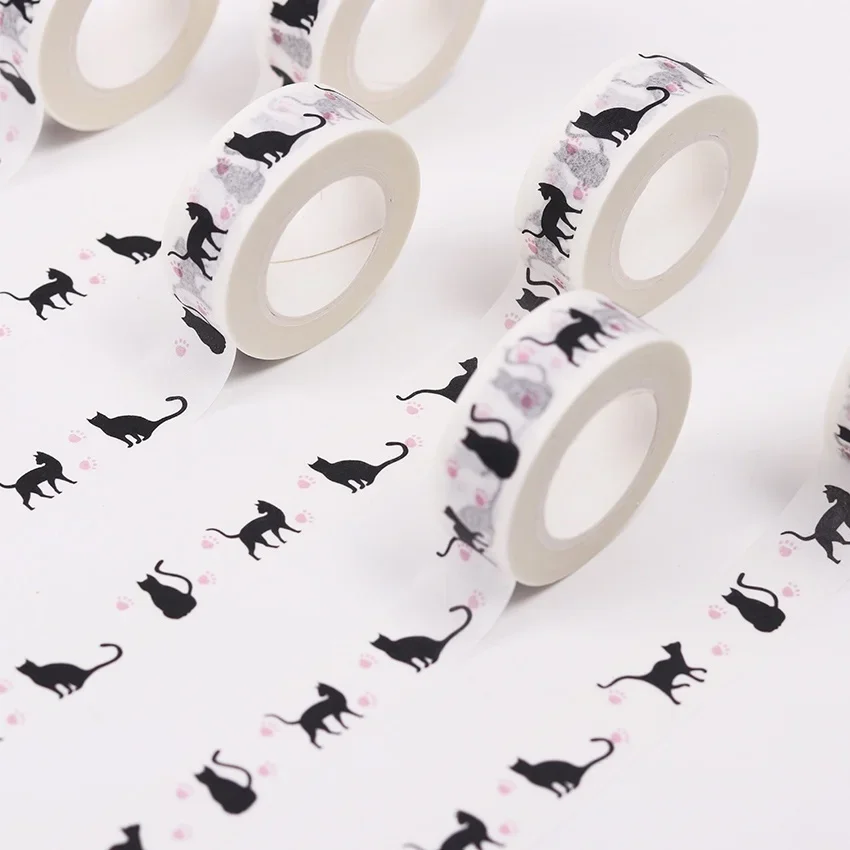 Taśma washi w stylu kota 15 mm x 10 m